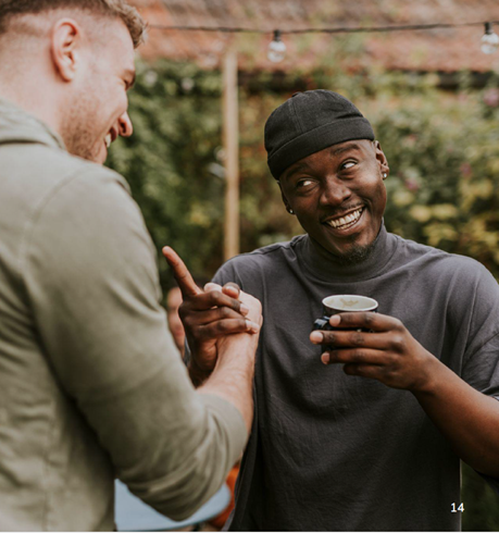 A person holding a cup of coffee and another person smiling
AI-generated content may be incorrect.